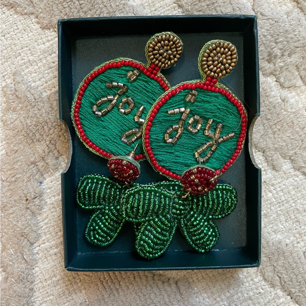 Beaded Christmas Earrings
